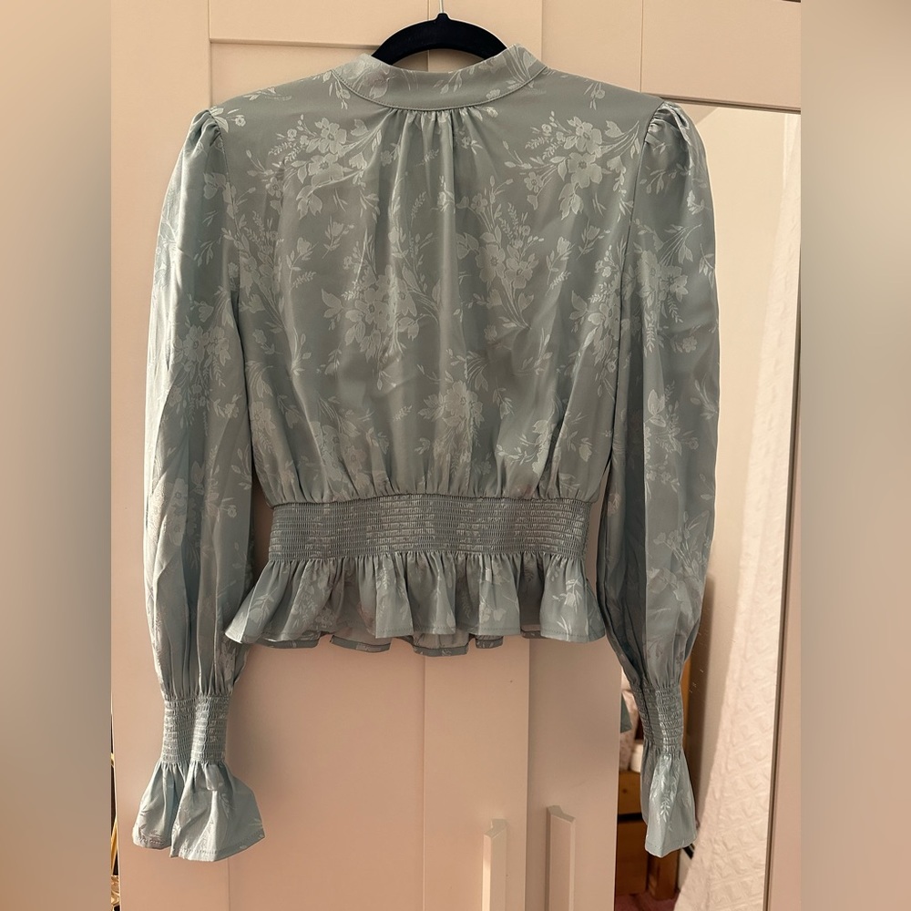 Forever 21 Floral Blouse in Soft Blue